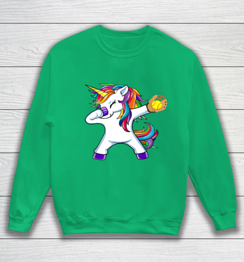 Dabbing Unicorn Softball T Shirt Funny Dab Gift Sweatshirt 6