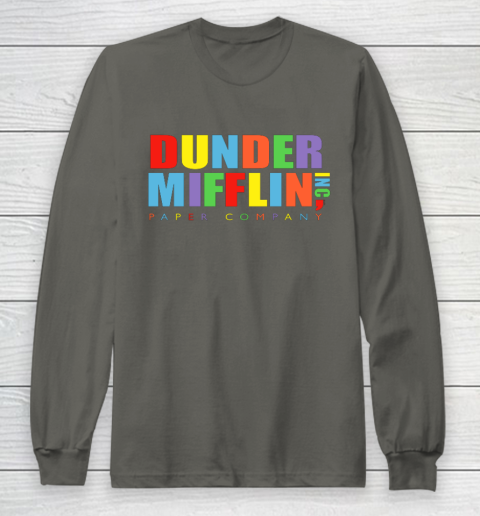 The Office Dunder Mifflin Rainbow Letters Long Sleeve T-Shirt 5