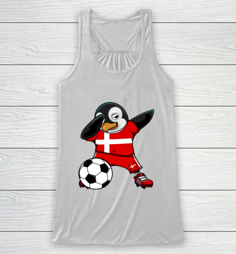 Dabbing Penguin Denmark Soccer Fans Jersey Football Lovers Racerback Tank