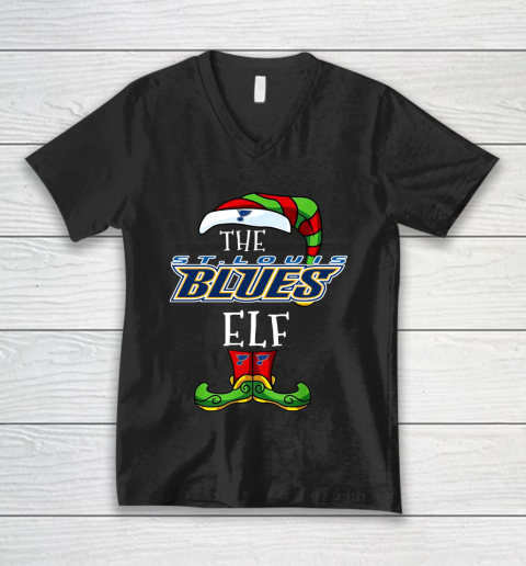 St.Louis Blues Christmas ELF Funny NHL V-Neck T-Shirt