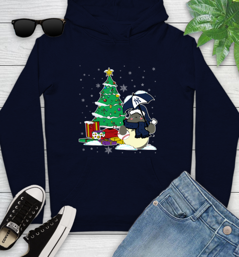 New York Yankees MLB Baseball Cute Tonari No Totoro Christmas Sports Youth Hoodie 3