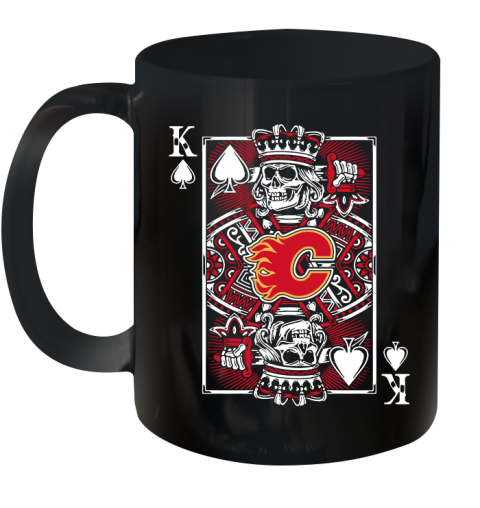 Calgary Flames NHL Hockey The King Of Spades Death Cards Shirt Ceramic Mug 11oz