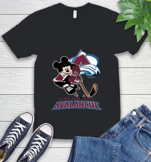 NHL Colorado Avalanche Mickey Mouse Disney Hockey T Shirt V-Neck T-Shirt 2