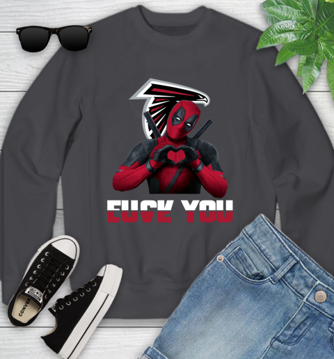 NHL Atlanta Falcons Deadpool Love You Fuck You Football Sports Youth Sweatshirt 5