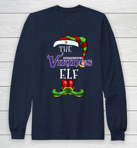 Minnesota Vikings Christmas ELF Funny NFL Long Sleeve T-Shirt 2