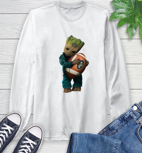 NFL Groot Guardians Of The Galaxy Football Sports New York Jets Long Sleeve T-Shirt