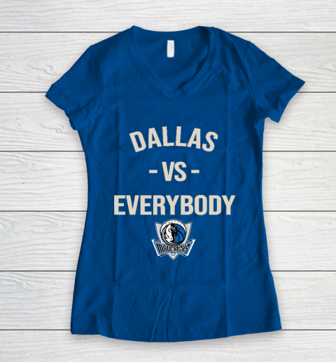 Dallas Mavericks Vs Everybody Women's V-Neck T-Shirt 7
