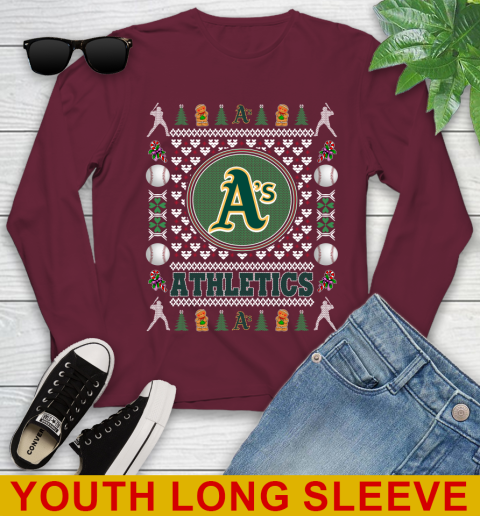 Oakland Athletics Merry Christmas MLB Baseball Loyal Fan Youth Long Sleeve 6