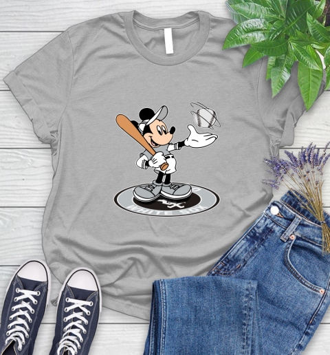MLB Baseball Chicago White Sox Cheerful Mickey Disney Shirt Women's T-Shirt 5