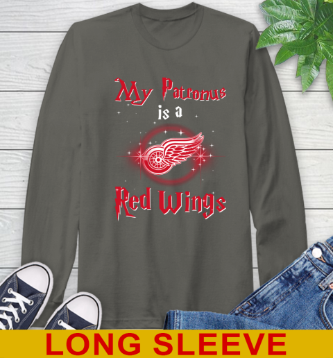 NHL Hockey Harry Potter My Patronus Is A Detroit Red Wings Long Sleeve T-Shirt 10
