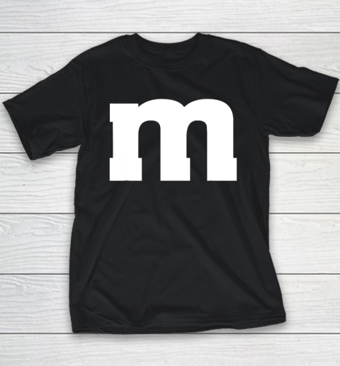 Funny Letter m Chocolate Candy Halloween Team Groups Costume Youth T-Shirt