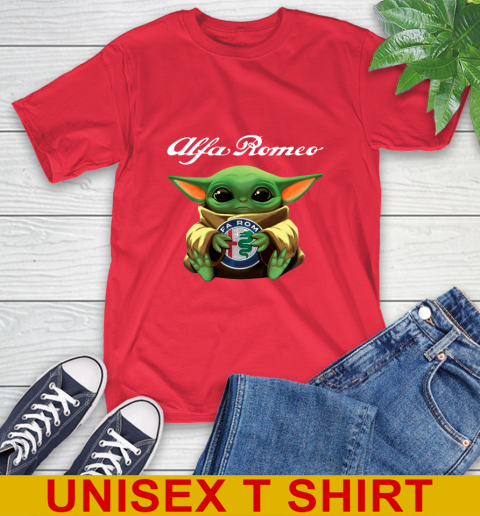 Star Wars Baby Yoda Hugs Alfa Romeo Car Shirt 12