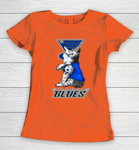 NHL My Cat Loves St.Louis Blues Hockey Women's T-Shirt 3
