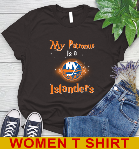 NHL Hockey Harry Potter My Patronus Is A New York Islanders Women's T-Shirt - Image 10