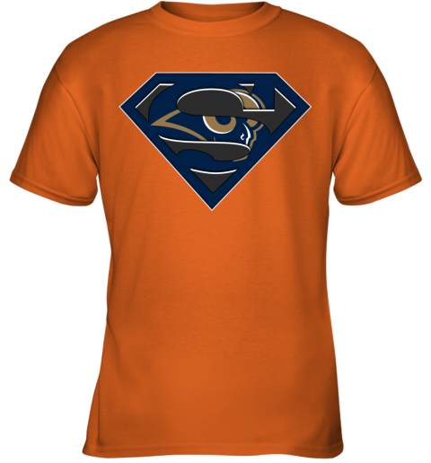 NFL Los Angeles Rams LOGO Superman pcpv nfl los angeles ramslogo superman youth t shirt 26 front safety orange