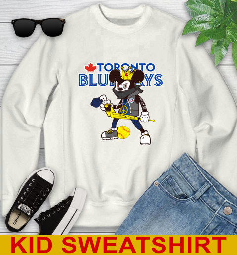 Toronto Blue Jays MLB Baseball Mickey Peace Sign Sports Youth Sweatshirt