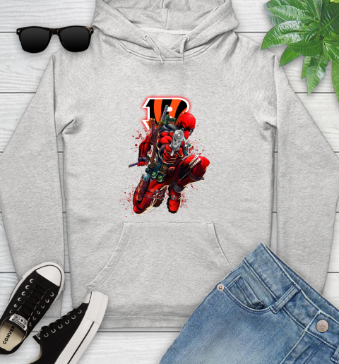 NFL Deadpool Marvel Comics Sports Football Cincinnati Bengals Youth Hoodie