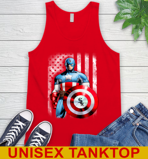 Chicago White Sox MLB Baseball Captain America Marvel Avengers American Flag Shirt Tank Top 5