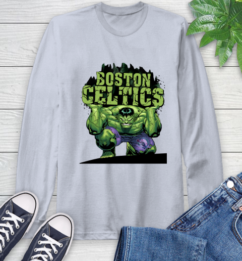 Boston Celtics NBA Basketball Incredible Hulk Marvel Avengers Sports Long Sleeve T-Shirt 6