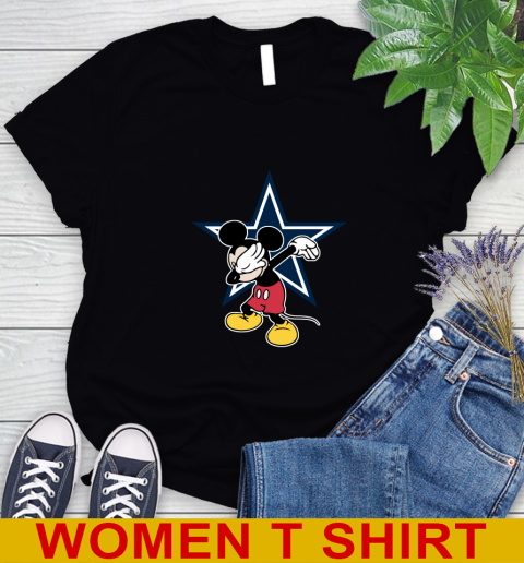 Dallas Cowboys NFL Football Dabbing Mickey Disney Sports Women's T-Shirt - Image 3