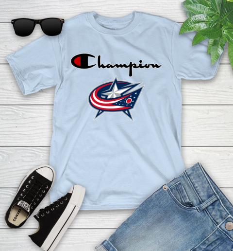 NHL Hockey Columbus Blue Jackets Champion Shirt Youth T Shirt