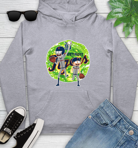 MLB Detroit Tigers Rick And Morty Baseball Sports Youth Hoodie 6