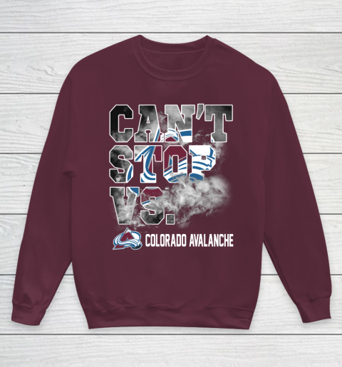 NHL Colorado Avalanche Hockey Can't Stop Vs Youth Sweatshirt 4