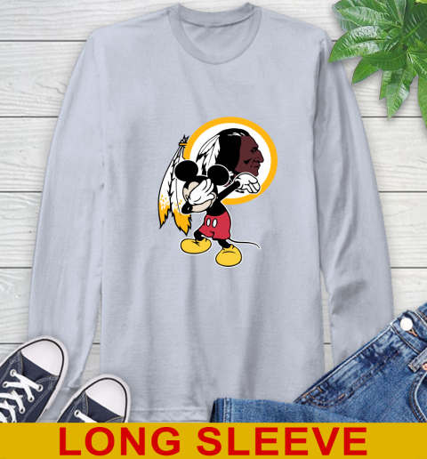 Washington Redskins NFL Football Dabbing Mickey Disney Sports Long Sleeve T-Shirt 6