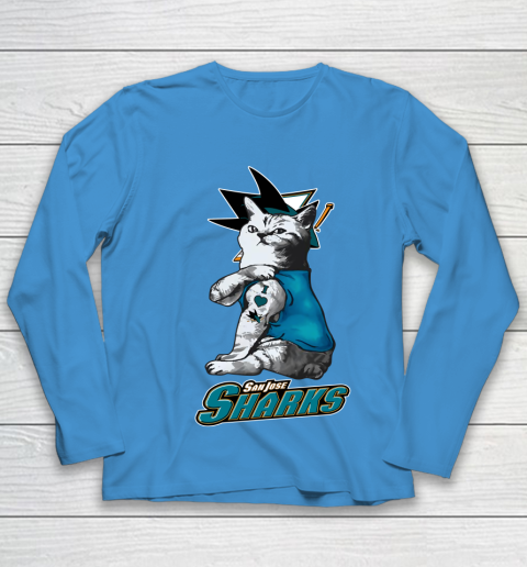 NHL My Cat Loves San Jose Sharks Hockey Youth Long Sleeve 5