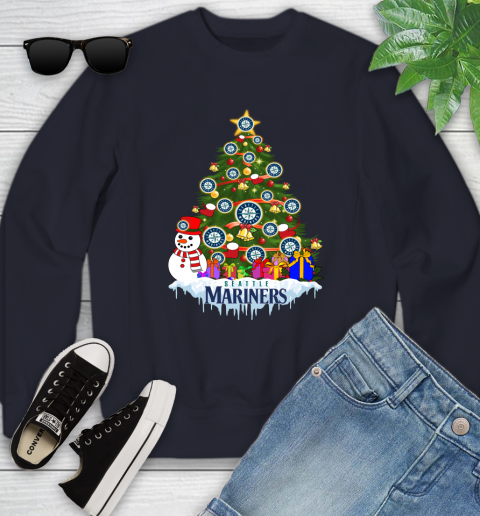 Seattle Mariners Merry Christmas MLB Baseball Sports Youth Sweatshirt 3