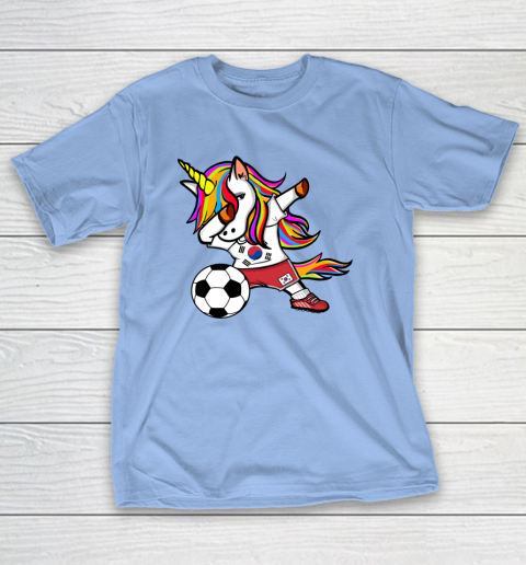 Dabbing Unicorn South Korea Football Korean Flag Soccer T-Shirt 11