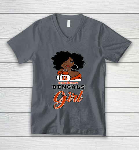 Cincinnati Bengals Girl NFL V-Neck T-Shirt 5