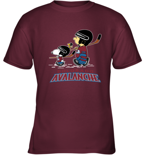 Let's Play Colorado Avalanche Ice Hockey Snoopy NHL Youth T-Shirt