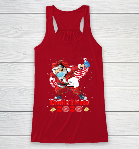 Detroit Red Wings Funny Santa Claus Dabbing Christmas 2020 NHL Racerback Tank 4