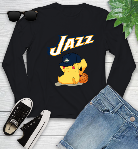 NBA Pikachu Basketball Sports Utah Jazz Youth Long Sleeve 2