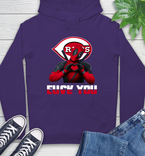 MLB Cincinnati Reds Deadpool Love You Fuck You Baseball Sports Hoodie 5