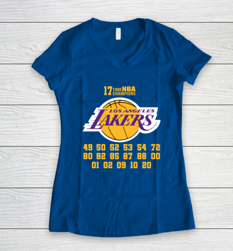 Los Angeles Lakers Finals Champions 17 Time Nba Champions Women's V-Neck T-Shirt 7