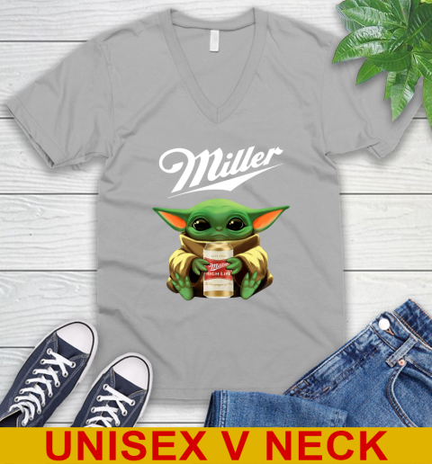 Star Wars Baby Yoda Hugs Miller High Life Beer Shirt 52