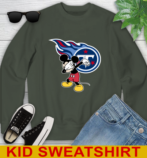 Tennessee Titans NFL Football Dabbing Mickey Disney Sports Youth Sweatshirt 9