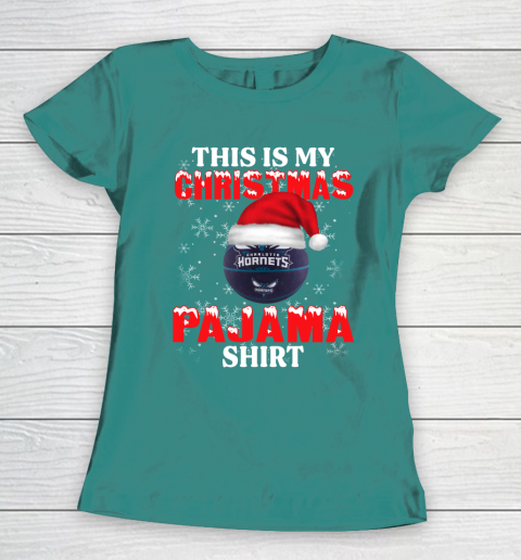 Charlotte Hornets This Is My Christmas Pajama Shirt NBA Women's T-Shirt 10