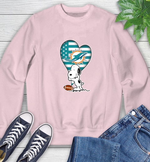 Miami Dolphins NFL Football The Peanuts Movie Adorable Snoopy Sweatshirt 9