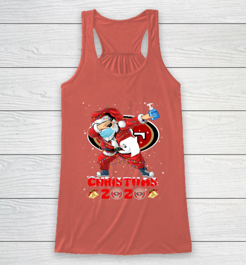 San Francisco 49ers Funny Santa Claus Dabbing Christmas 2020 NFL Racerback Tank 3