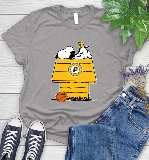 Indiana Pacers NBA Basketball Snoopy Woodstock The Peanuts Movie Women's T-Shirt 5