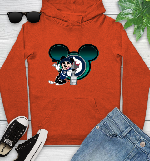 NHL Winnipeg Jets Stanley Cup Mickey Mouse Disney Hockey T Shirt Youth Hoodie 5