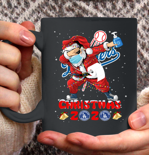 Los Angeles Dodgers Funny Santa Claus Dabbing Christmas 2020 MLB Ceramic Mug 11oz 2
