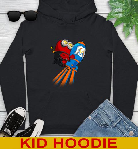 MLB Baseball Miami Marlins Deadpool Minion Marvel Shirt Youth Hoodie