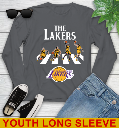 NBA Basketball Los Angeles Lakers The Beatles Rock Band Shirt Youth Long Sleeve 9
