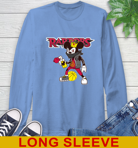 Toronto Raptors NBA Basketball Mickey Peace Sign Sports Long Sleeve T-Shirt 11