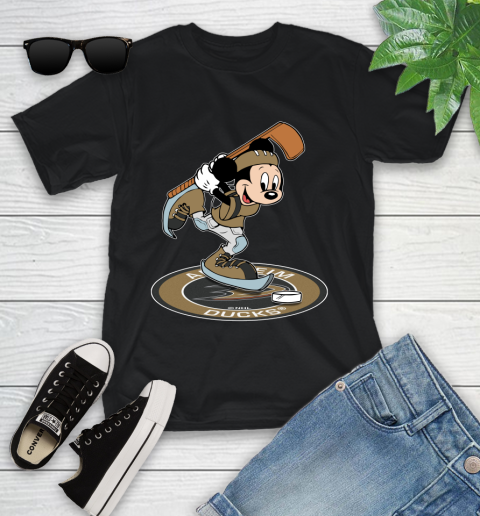 NHL Hockey Anaheim Ducks Cheerful Mickey Disney Shirt Youth T-Shirt
