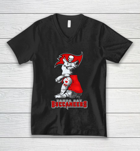 NFL Football My Cat Loves Tampa Bay Buccaneers V-Neck T-Shirt